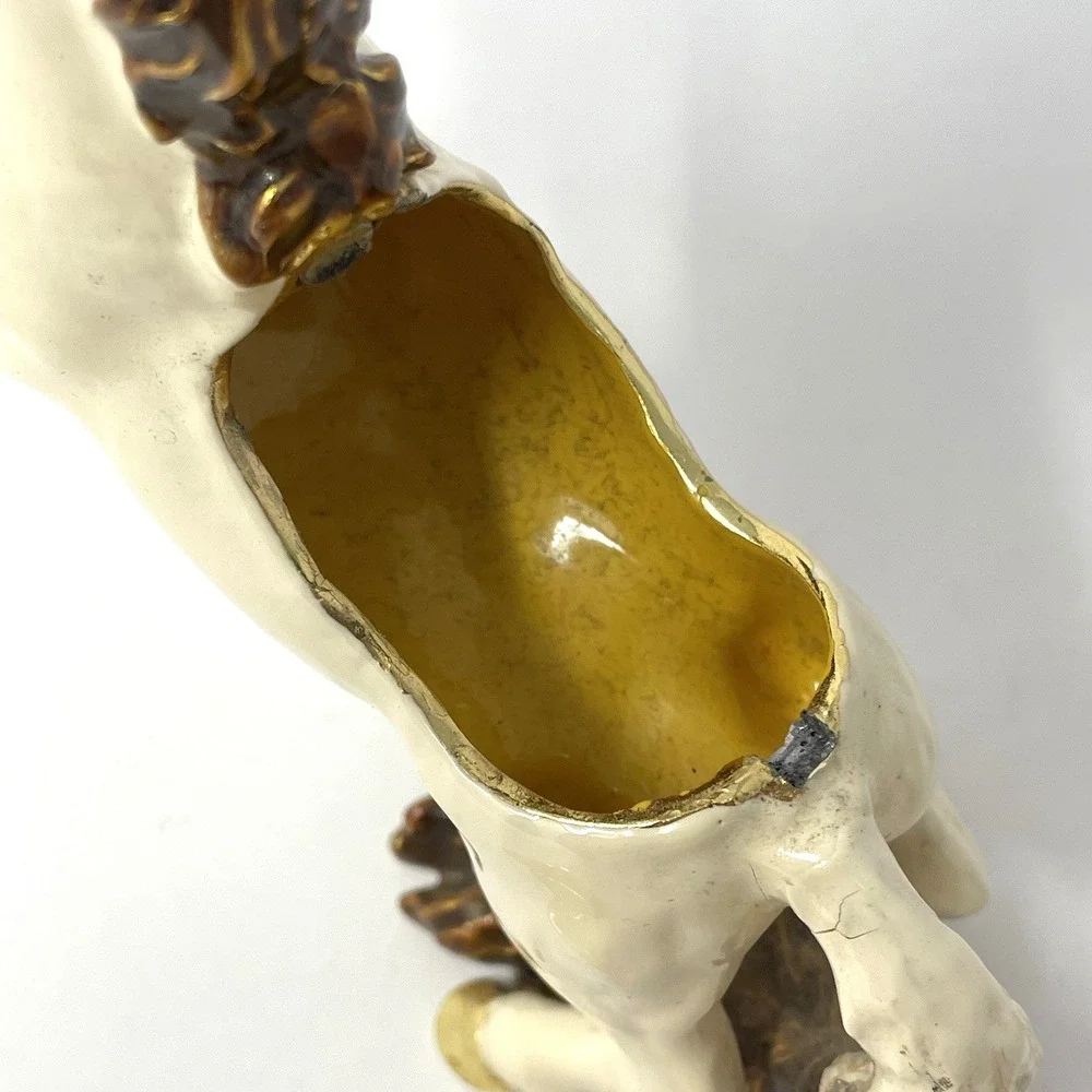 Vintage Enamel Rearing Horse Trinket Box White Stallion Jeweled Eye - AS IS